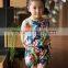 fashion girl sleeveless blouse and panty set 100% viscose blouse set for baby girl printed flower dress vacation cloth set