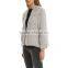 Myfur Women Gray Winter Fur Knited Coats Short Rabbit Fur Overcoats for Wholesale