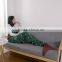 Wholesale high quality christmas green knitted mermaid tail blanket for children