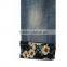 New style fashion breathable denim printed girls embroidery jeans pants