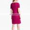 CHEFON knotted cuffs simple fit-and-flare fashion lady dress 2017