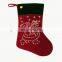 LED black plush christmas stocking