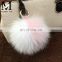 2016 Beautiful Bag or Garment Car Charms Mixed Colors Pompom Wholesale Genuine Fox Fur Pom Pom Keychain