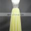 100% Real Sample High Quality Shinning Beaded Light Yellow Prom Gown Chiffon Custom Made Long Prom Dresses 2015 Evening Dresses