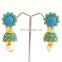 Designer Pachhi fusion art jhumka earrings-Woman Gold pachi jhumka earrings- Delicate fashion pachi jhumki earrings Wholesale