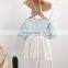 Summer Infant Kids Baby Girls Clothes Sets Transparent Print Short Sleeve Tops Lace Shirt Bib Strap Dress 2pcs New Girl