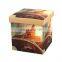 Customized Printing Polyester Chair With Led Lights Hot Sell Shine in Black Night Storage Ottoman