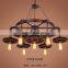Retro Gearwheel Lights Industrial Iron Chandelier For Coffee Bar