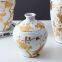 Chinese New Style Retro Golden Flower Painting White Ceramic Vase Set For Home Decoration