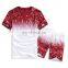 1 Set Plus Size Sports Sets Fashion Men's Short Sleeve Summer Suit Tee Tops and Pants for men/