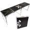 8ft beer pong table custom pattern aluminium folding camping adjustable picnic table for Party Game