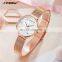 SINOBI Elegant Fashion Lady Watch Polygon Printing Dial Stainless Steel Mesh Band Quartz Watches S9817L