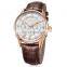 Customized Gold Stainless Steel Case Quartz Watches Japan Movement Luxury Leather Wrist Watch For Men