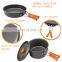 Aluminum Outdoor Camping Cookware Set Portable Teapot and Pans Set for Backpacking Hiking Picnic