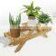 Natual Bamboo Wooden Flower Shelf Rack For Garden