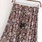 Wholesales Summer Half-length Skirt Retro Rayon Placement Printing 100% Rayon Cotton Tassel Elastic Waist Long Skirt Female