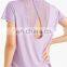 Custom Logo Quick Dry Mesh Sports Gym Shirt Breathable Casual Short Sleeve Top Women Fitness Running Wear Yoga T-shirt