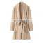 2024 New Arrival High Quality 100% Knitted Cashmere Cardigan Coat Long Winter Season Waistband Solid Pattern Front Logo Pocket