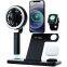 Portable Folding Mobile Phone Stand with Fast 15W Wireless Charger LED Light Multi-Function Fan for Smart Phones and Earbuds
