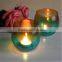 colorful egg shape glass candle holder tealight