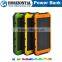 Hotsell Waterproof Solar Power Banks 8000mah, External Battery solar charger for iPhone Samsung HTC