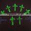 1.8 inch silver plating luminous crucifix glow in the dark cross pendant