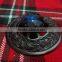 Piper Plaid Brooch With Blue Stone In Black Finish Made Of Brass Masterial