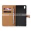 OEM luxury fashion wallet card holders leather case for sony xperia c4