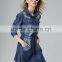 EUROPEAN NEWEST POPULAR DESIGN POLO NECK DENIM LADIES/WOMEN'S DRESSES