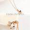 South Korea fashion sweet girls wholesale fashion jewelry rhinestone diamond rose gold star shape necklace N0157