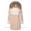 Women Long Shearling Sheepskin Coat with Fur Collar