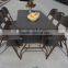 Rattan surface plastic folding table and chair set