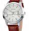 SKONE 9127 stainless steel back calendar classic leather watches