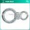 4MM Clear Cystal Drop Rhinestone Frame Rhodium Metal Belt Buckle
