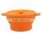 Durable portable round collapsible silicone kitchenware mixing bowl with lid