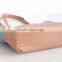 Custom large denim tote bag with leather handle