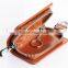 Fashion Handmade Leather Car Keychain Key Holder Bag Wallet Cover/Key Hook Zipper Case with Card Holder