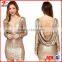 2016 New Fashion Evening Dresses Wholesale, new deep V neck sequin evening dresses with self-cultivation exposed backpack hip