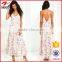 2016 floral printed maxi dress womens printed long maxi dress with long open V back