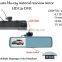 ultra-thin Arcuate Rearview 4.3" car Mirror HD 1280*720 Car DVR Black Box Car cam with hidden button G-sensor H.264 TV-out