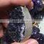 Natural Amethyst Cluster Pendant With Gold Or Silver Band Crystal Ornaments