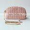 Girls mini shinning cross body bag pink black color