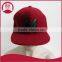 flat brim custom applique red snapback cap