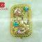 Gold rhinestone makeup mirror/ fancy pocket mirror/fancy style rhinestone cosmetic mirror