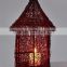 Decorative Wire mesh Pillar candle holder Hurricane Lantern in Antique IHA048