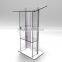 Fixture Displays Clear Acrylic Plexiglass Podium Curved Aluminum Sides Pulpit Lectern