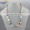 Fashion Colorful Pearl Necklace AA 20mm Coin Pearl Necklace