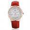 Leather strap women watch fashion red wristwatches