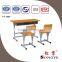 Durable Adjustable double desk chair , school classroom table chair for students