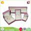Latest design purple cardboard paper flip lid jewellery gift box with velvet insert